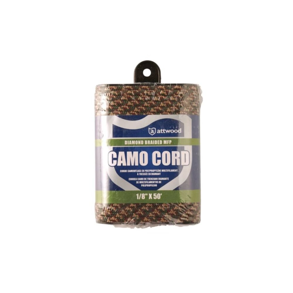 Attwood 11717-2 Diamond Braid Camo Cord - 1/8" x 50' Add to survival kit! 💸